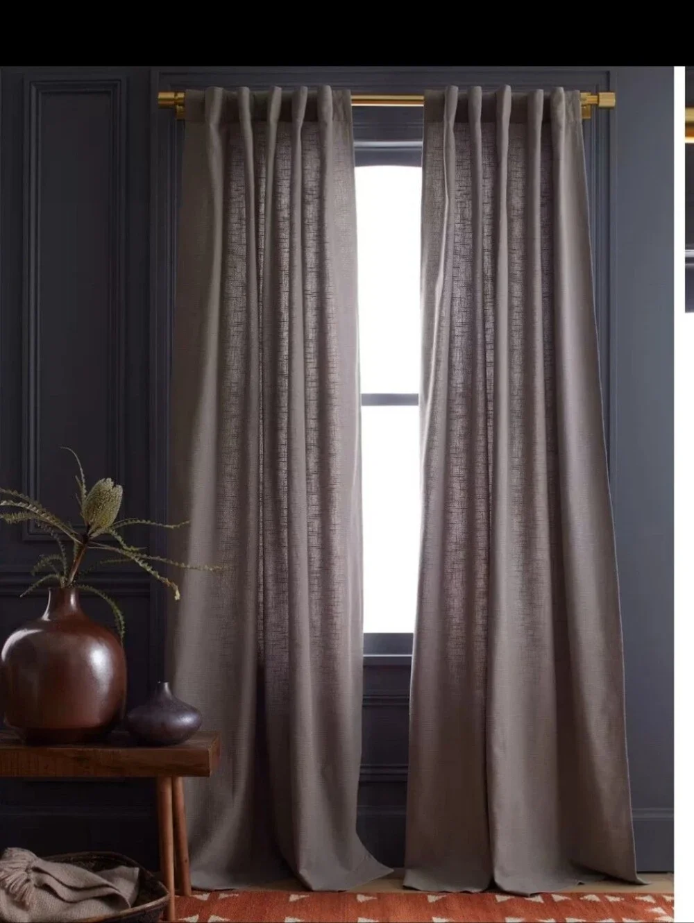Quince Cotton Slub Room Darkening Curtain 48 x 84 Gray 48